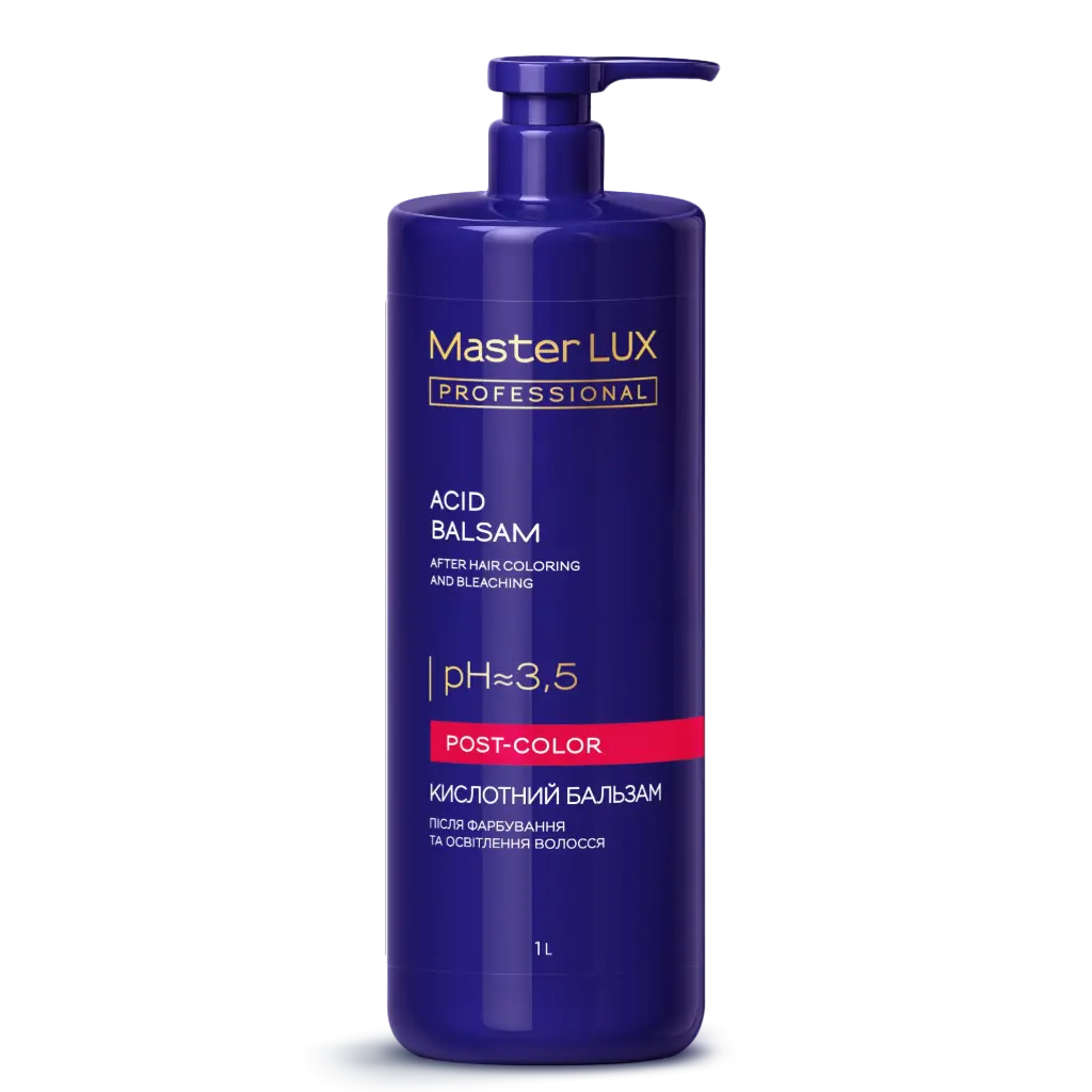 Balsam kwaśny Master LUX professional po koloryzacji i rozjaśnianiu włosów (POST-COLOR) 1L