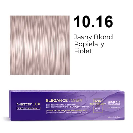 Demi-permanent hair color cream Master LUX professional ELEGANCE TONER 10.16 Lightest Blonde Ashy-Violet