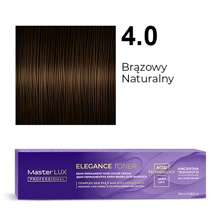 Półtrwała farba do włosów w kremie Master LUX professional ELEGANCE TONER 4.0 Brązowy naturalny