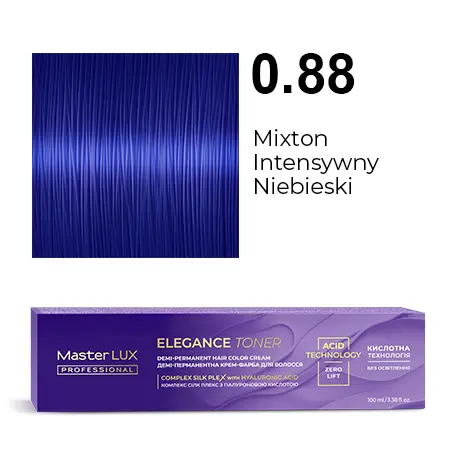 Półtrwała farba do włosów w kremie Master LUX professional ELEGANCE TONER 0.88 Mikston intensywnie niebieski