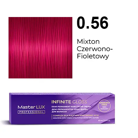 Półtrwała farba do włosów w kremie Master LUX professional INFINITY GLOSS 0.56 Mixton czerwono-fioletowy