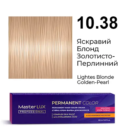 Półtrwała farba do włosów w kremie Master LUX professional INFINITY GLOSS 10.38 Jasnoblond złota perła