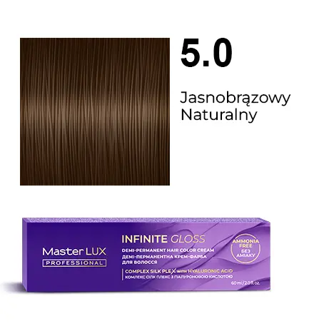 Półtrwała farba do włosów w kremie Master LUX professional INFINITY GLOSS 5.0 Jasnobrązowy naturalny