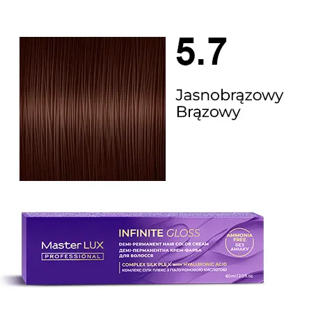 Półtrwała farba do włosów w kremie Master LUX professional INFINITY GLOSS 5.7 Jasnobrązowy brązowy