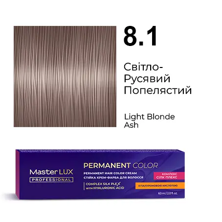 Półtrwała farba do włosów w kremie Master LUX professional INFINITY GLOSS 8.1 Jasny blond popielaty