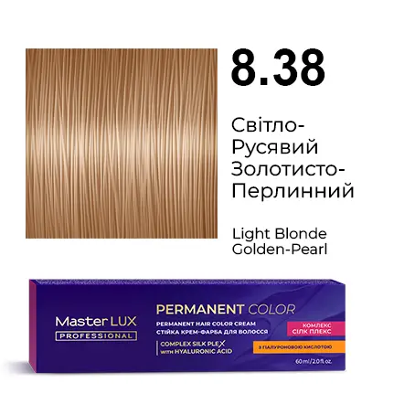Półtrwała farba do włosów w kremie Master LUX professional INFINITY GLOSS 8.38 Jasnoblond złota perła