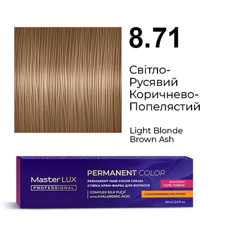 Półtrwała farba do włosów w kremie Master LUX professional INFINITY GLOSS 8.71 Jasny blond popielaty brąz
