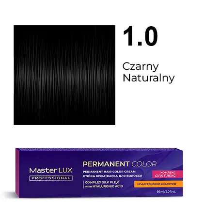 Krem do trwałej farby do włosów Master LUX professional1.0 Czarny Naturalny