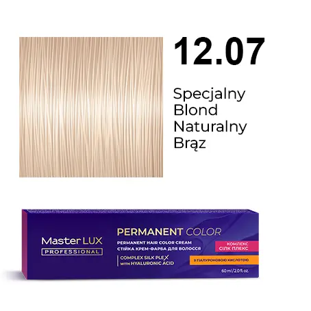Krem do trwałej farby do włosów Master LUX professional 12.07 Specjalny blond naturalny brąz