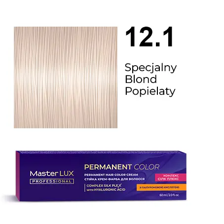 Krem do trwałej farby do włosów Master LUX professional 12.1 Specjalny blond popielaty