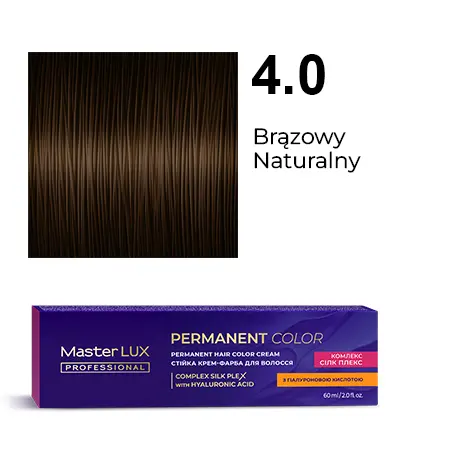 Krem do trwałej farby do włosów Master LUX professional 4.0 Brązowy Naturalny