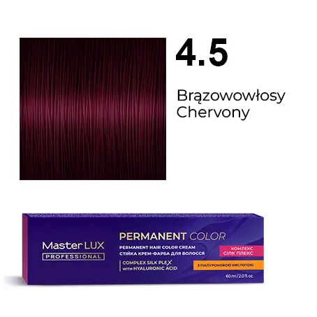 Permanent hair color cream Master LUX professional 4.5 Medium Brown Red