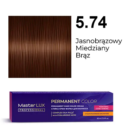 Krem do trwałej farby do włosów Master LUX professional 5.74 Jasnobrązowy miedziany brąz