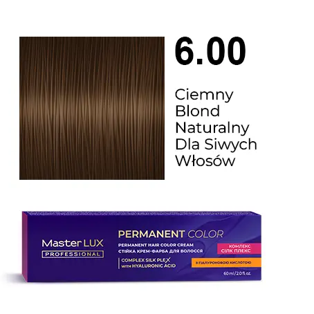Permanent hair color cream Master LUX professional 6.00 Dark Blonde Natural For Grey Hair