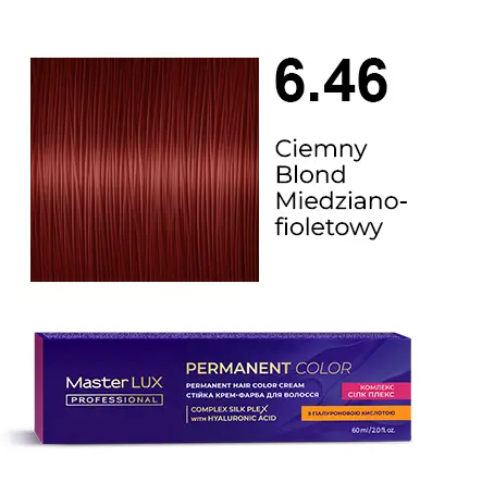 Krem do trwałej farby do włosów Master LUX professional 6.46 Ciemny blond miedziano-fioletowy