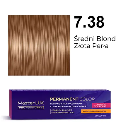 Krem do trwałej farby do włosów Master LUX professional 7.38 Średni blond złota perła