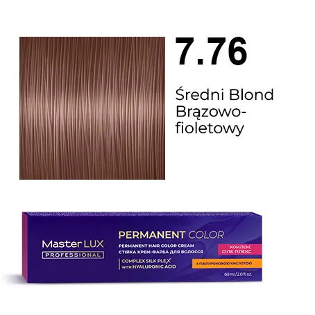 Krem do trwałej farby do włosów Master LUX professional 7.76 Średni blond brązowo-fioletowy