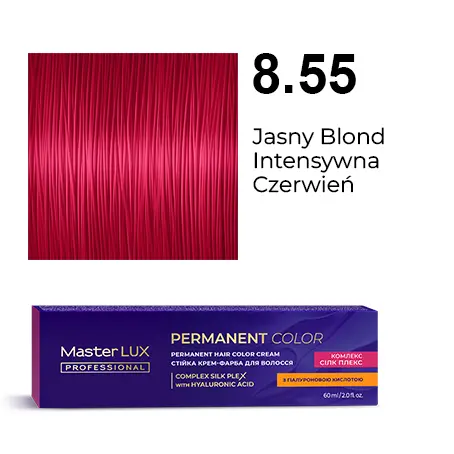 Krem do trwałej farby do włosów Master LUX professional 8.55 Jasny blond Intensywna czerwień
