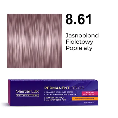 Krem do trwałej farby do włosów Master LUX professional 8.61 Jasnoblond fioletowy popielaty