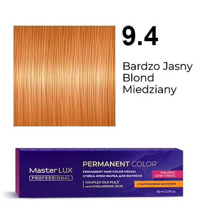 Permanent hair color cream Master LUX professional 9.4 Very Light Blonde Coppery-Golden