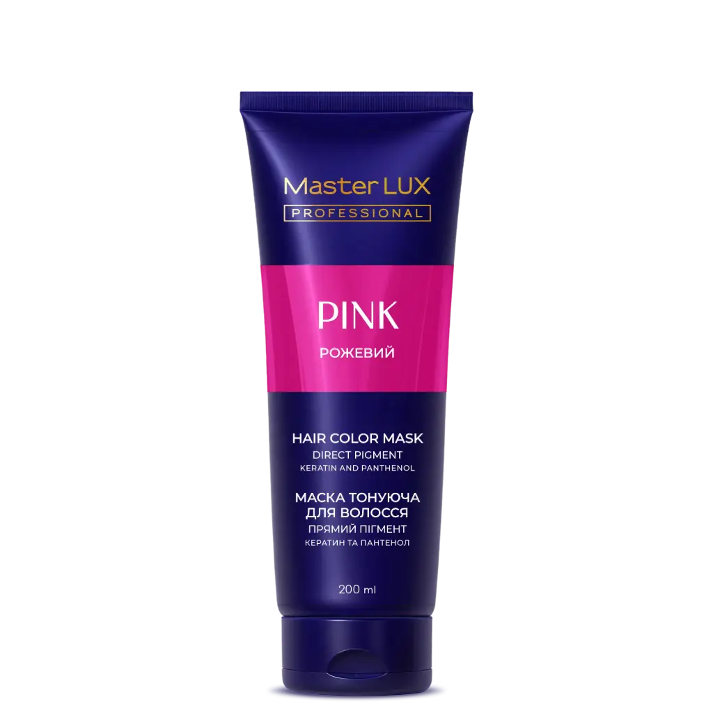 Maska tonująca do włosów Master LUX professional tone Różowy 200 ml  (tuba)																							 
