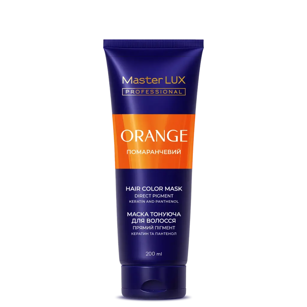 Maska koloryzująca do włosów Master LUX Professional pomarańczowy 200ml (tuba)