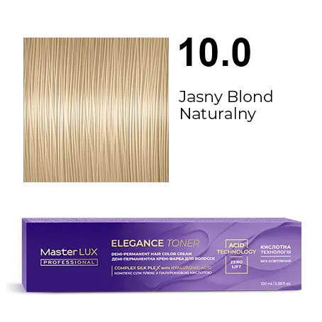 [20633] Półtrwała farba do włosów w kremie Master LUX professional ELEGANCE TONER 10.0 Jasny blond naturalny