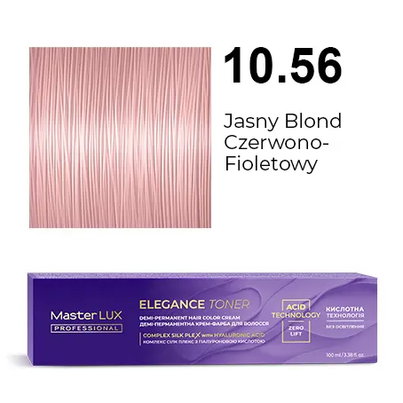 [20640] Demi-permanent hair color cream Master LUX professional ELEGANCE TONER 10.56 Lightest Blonde Red Violet