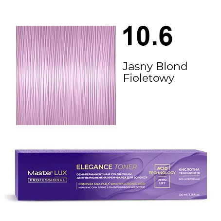 [20641] Półtrwała farba do włosów w kremie Master LUX professional ELEGANCE TONER 10.6 Jasny blond fioletowy