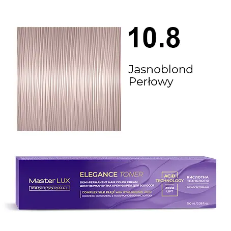 [20645] Półtrwała farba do włosów w kremie Master LUX professional ELEGANCE TONER 10.8 Jasnoblond perłowy