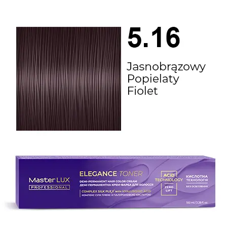 [20558] Półtrwała farba do włosów w kremie Master LUX professional ELEGANCE TONER 5.16 Jasnobrązowy popielaty fiolet