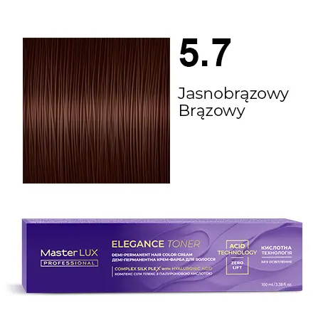 [20566] Półtrwała farba do włosów w kremie Master LUX professional ELEGANCE TONER 5.7 Jasnobrązowy brązowy