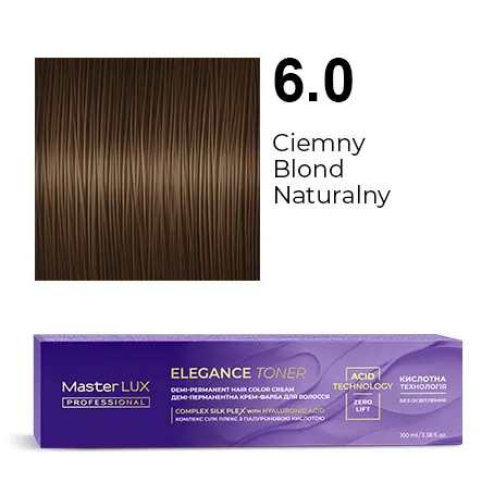 [20573] Demi-permanent hair color cream Master LUX professional ELEGANCE TONER 6.0 Dark Blonde Natural