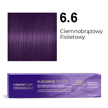 [20581] Półtrwała farba do włosów w kremie Master LUX professional ELEGANCE TONER 6.6 Ciemnobrązowy fioletowy