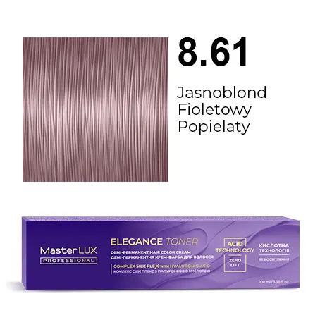 [20613] Demi-permanent hair color cream Master LUX professional ELEGANCE TONER 8.61 Light Blonde Violet-Ash