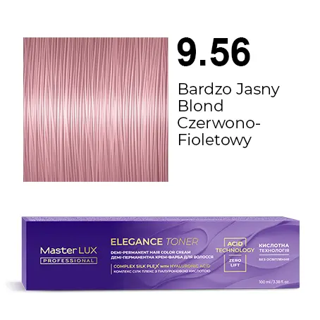 [20626] Półtrwała farba do włosów w kremie Master LUX professional ELEGANCE TONER 9.56 Bardzo jasny blond czerwono-fioletowy