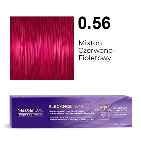 [20652] Półtrwała farba do włosów w kremie Master LUX professional ELEGANCE TONER 0.56 Mikston czerwono-fioletowy