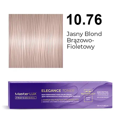 [20644] Demi-permanent hair color cream Master LUX professional ELEGANCE TONER 10.76 Lightest Blonde Brown Violet