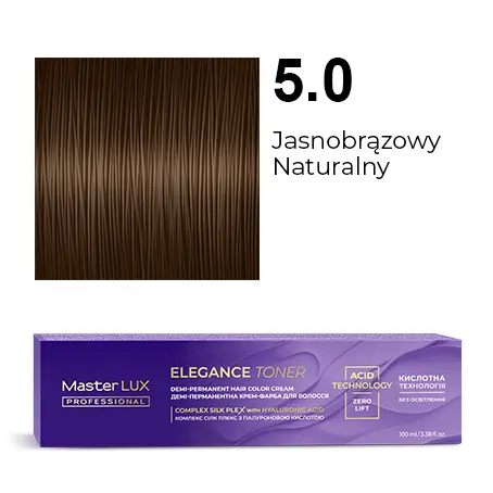 [20555] Półtrwała farba do włosów w kremie Master LUX professional ELEGANCE TONER 5.0 Jasny szatyn naturalny