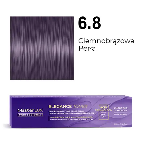 [20587] Półtrwała farba do włosów w kremie Master LUX professional ELEGANCE TONER 6.8 Ciemny blond perłowy