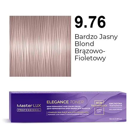 [20630] Demi-permanent hair color cream Master LUX professional ELEGANCE TONER 9.76 Very Light Blonde Brown Violet