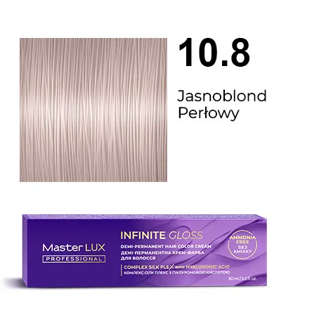 [IG-10.8] Półtrwała farba do włosów w kremie Master LUX Professional INFINITE GLOSS 10.8 — bardzo jasny blond perłowy