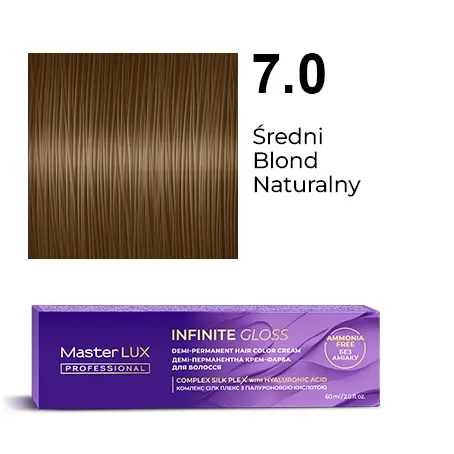 Półtrwała farba do włosów w kremie Master LUX professional INFINITY GLOSS 7.0 Średni blond naturalny