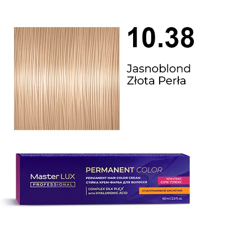 [20118] Krem do trwałej farby do włosów Master LUX professional 10.38 Jasnoblond złota perła