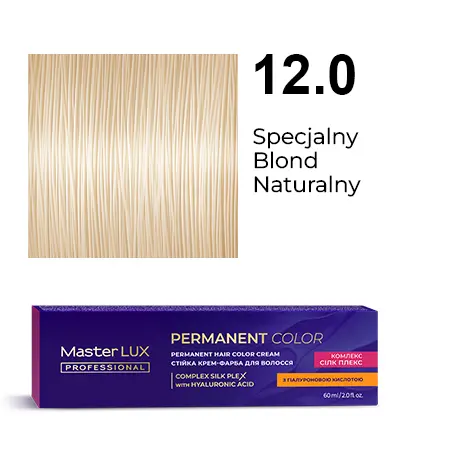 [20127] Krem do trwałej farby do włosów Master LUX professional 12.0 Specjalny blond naturalny
