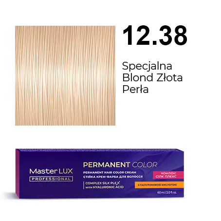 [20134] Permanent hair color cream Master LUX professional 12.38 Special Blonde Golden-Pearl