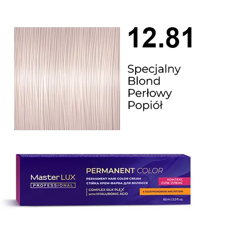 [20141] Krem do trwałej farby do włosów Master LUX professional 12.81 Specjalny blond perłowy popiół