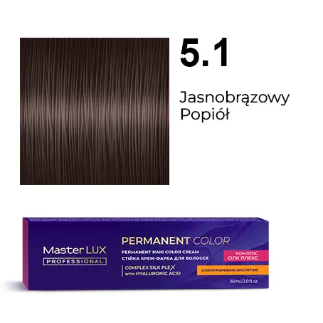 [20010] Krem do trwałej farby do włosów Master LUX professional 5.1 Jasnobrązowy popiół