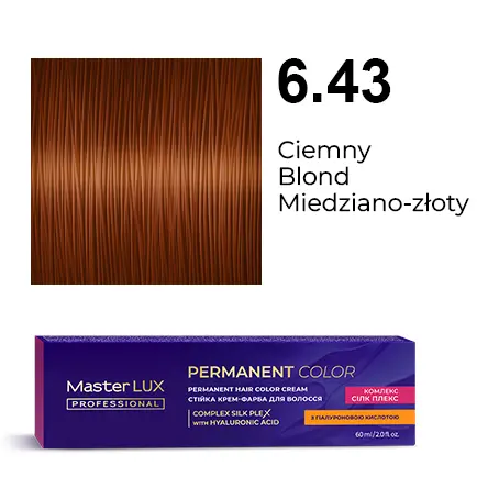 [20031] Krem do trwałej farby do włosów Master LUX professional 6.43 Ciemny blond miedziano-złoty
