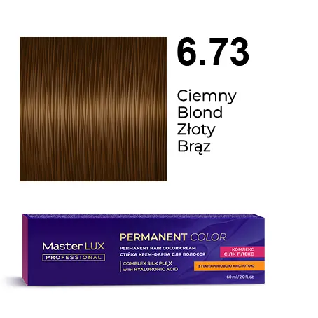 [20037] Krem do trwałej farby do włosów Master LUX professional 6.73 Ciemny blond, złoty brąz